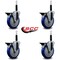 Service Caster 5'' Blue Poly Swivel 3/4'' Expanding Stem Caster Set with Brake, 4PK SCC-EX20S514-PPUB-BLUE-PLB-34-4 - alternate 4